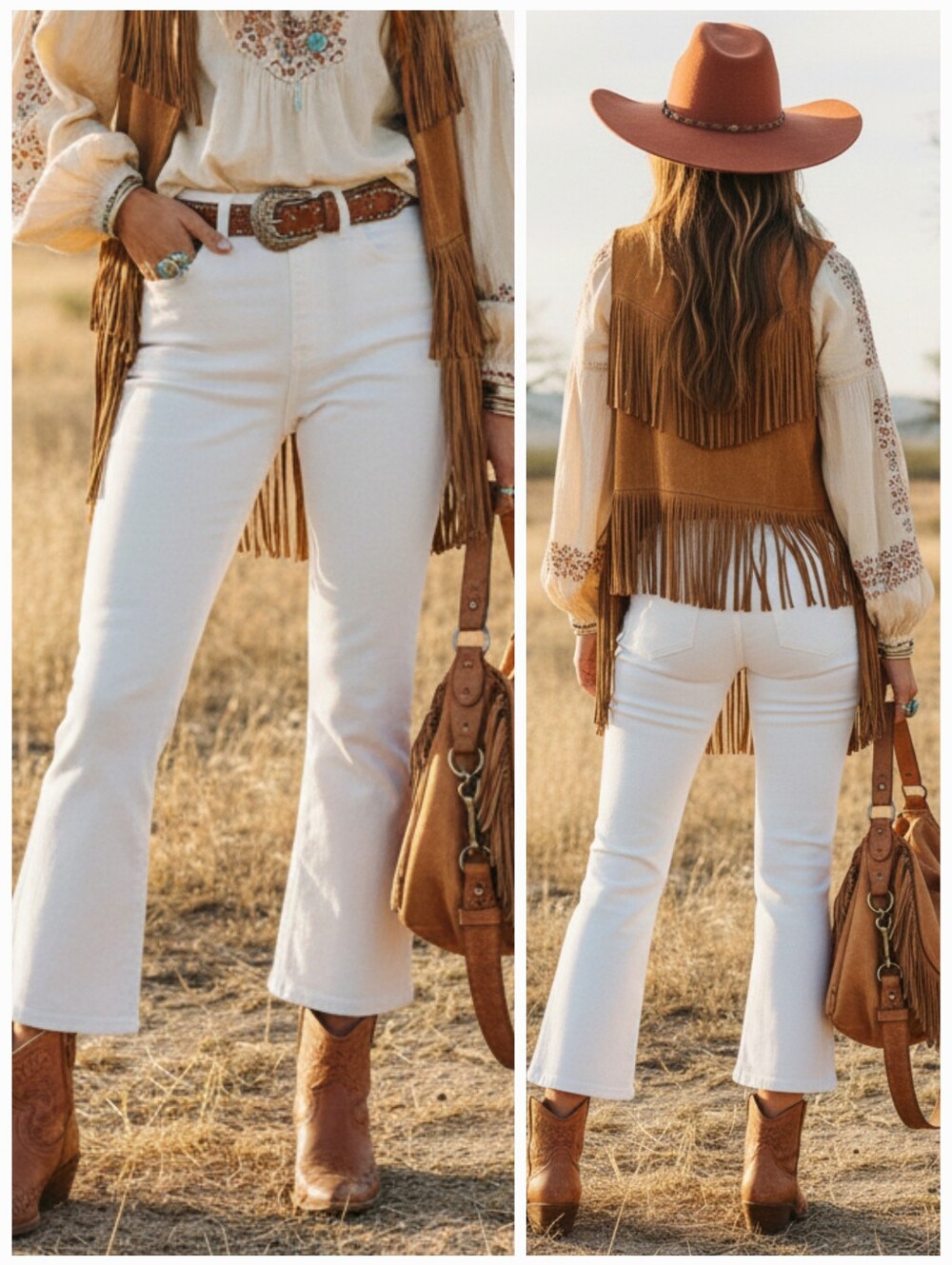 NWT Polo Ralph Lauren 28 Old Money Boho Western Rodeo High Rise Crop Flare Jeans